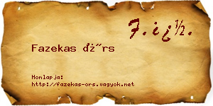 Fazekas Örs névjegykártya