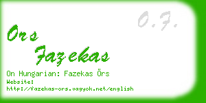 ors fazekas business card