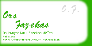 ors fazekas business card